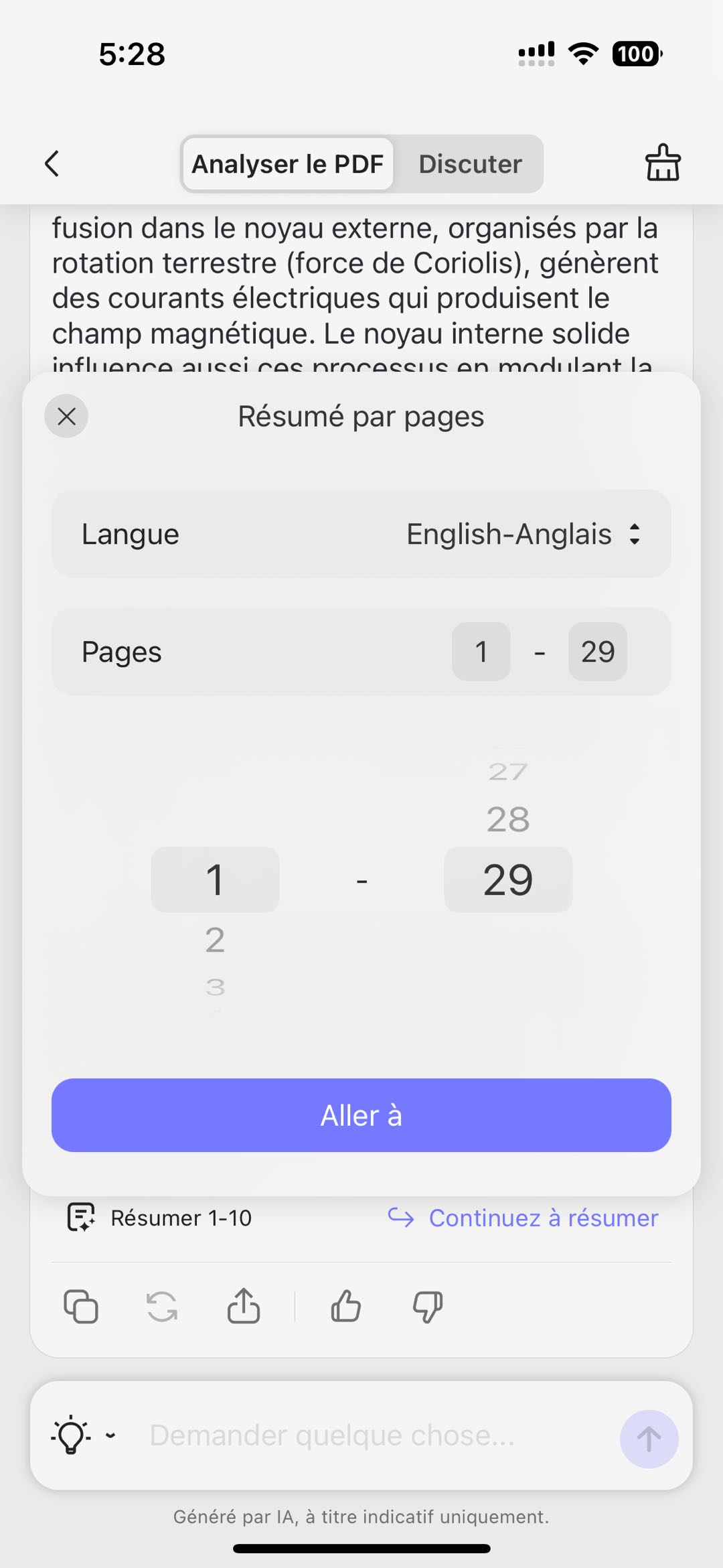 résumer pdf ios