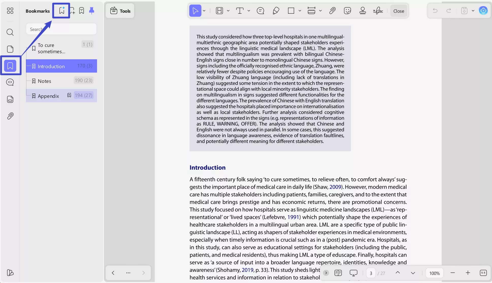 find the bookmark button