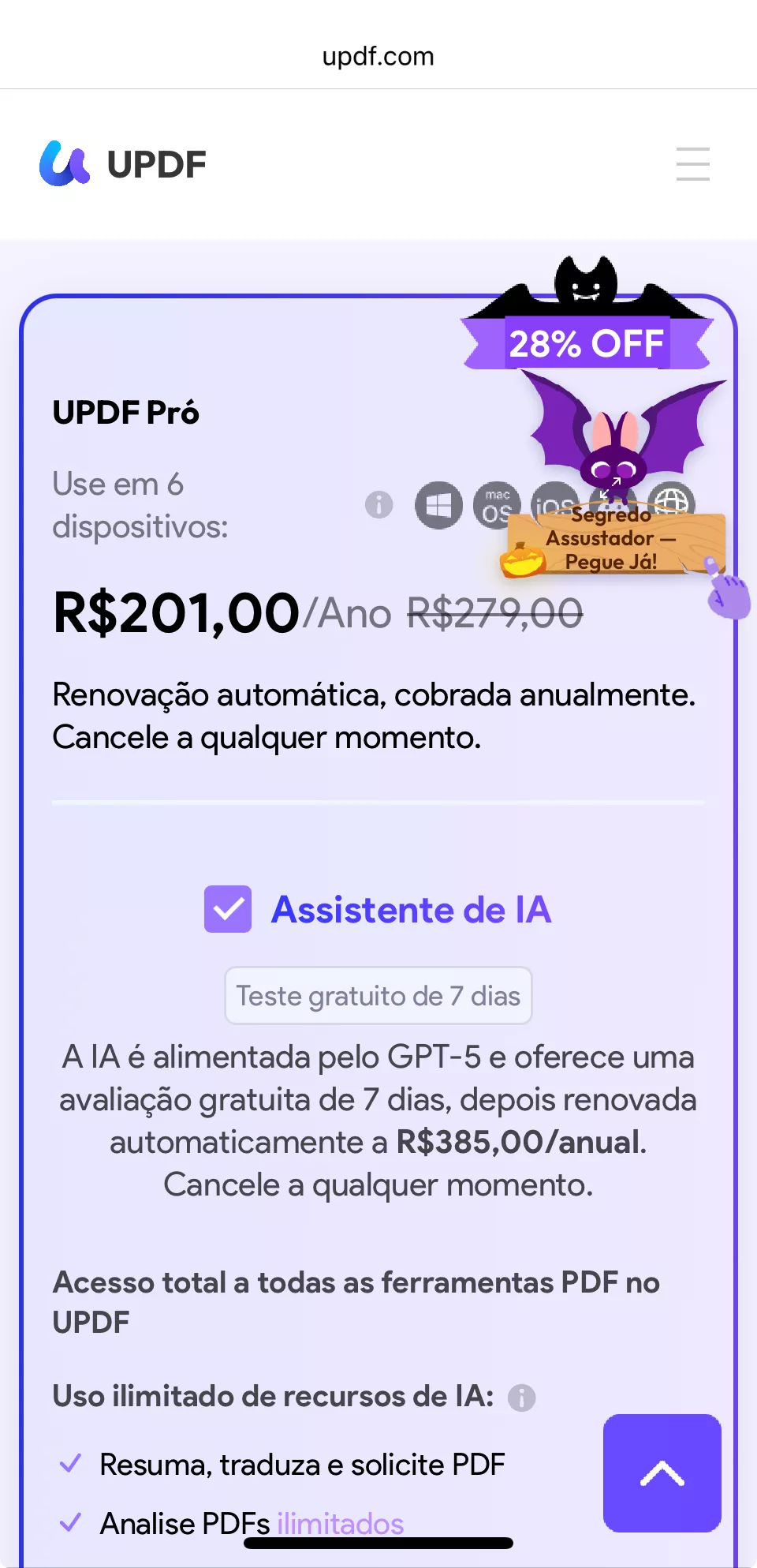 comprar updf pro no updf agora