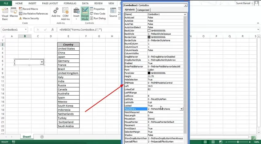 creare un elenco a discesa in Excel