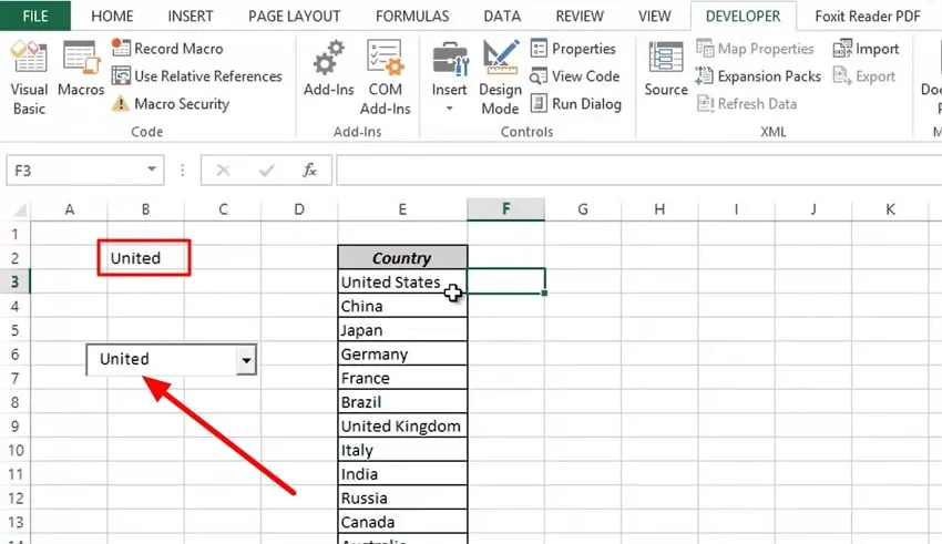 Click on the design mode in excel