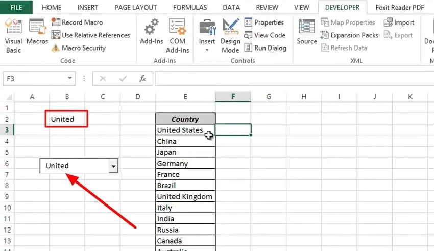 creare un elenco a discesa in Excel