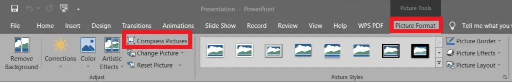 compress images with powerpoint