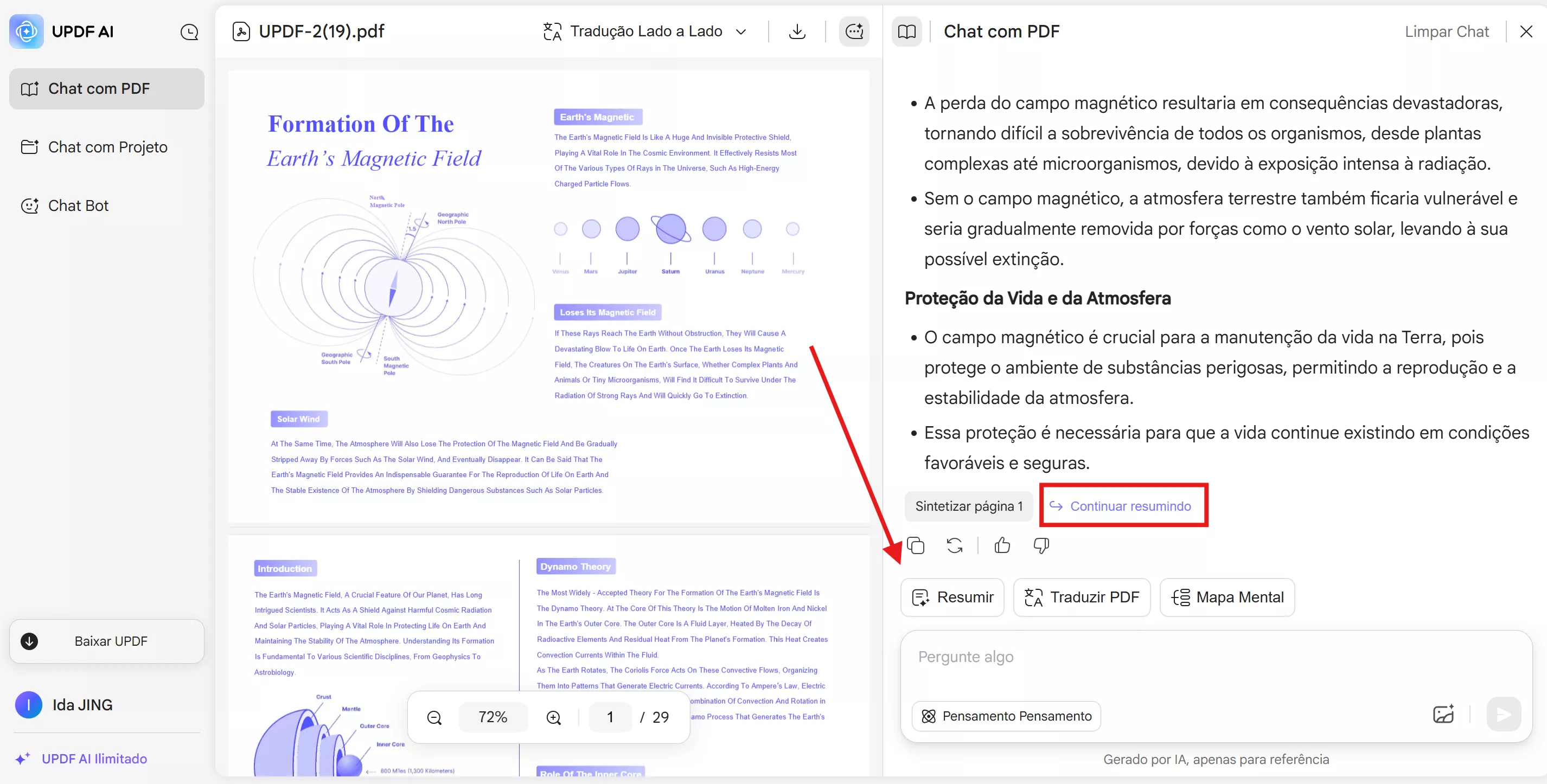 copiar resumo para a área de transferência do dispositivo