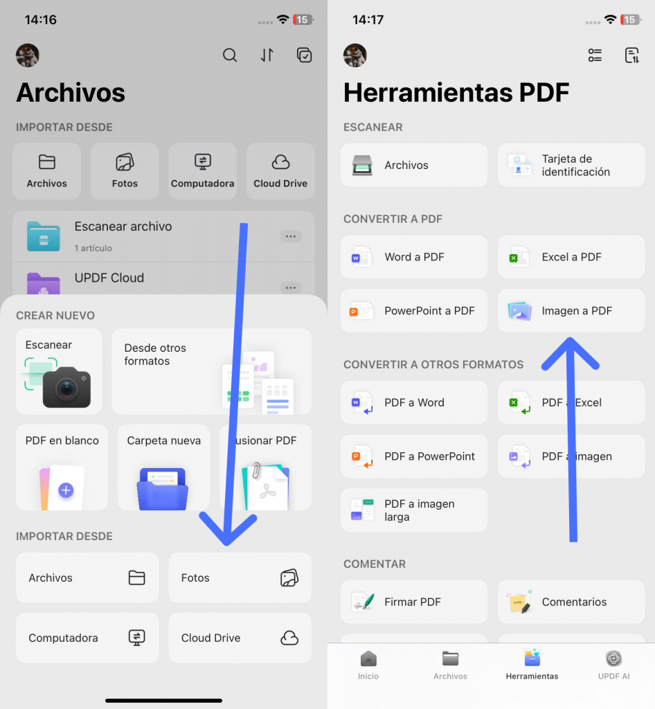 Convertir JPG a PDF desde el móvil