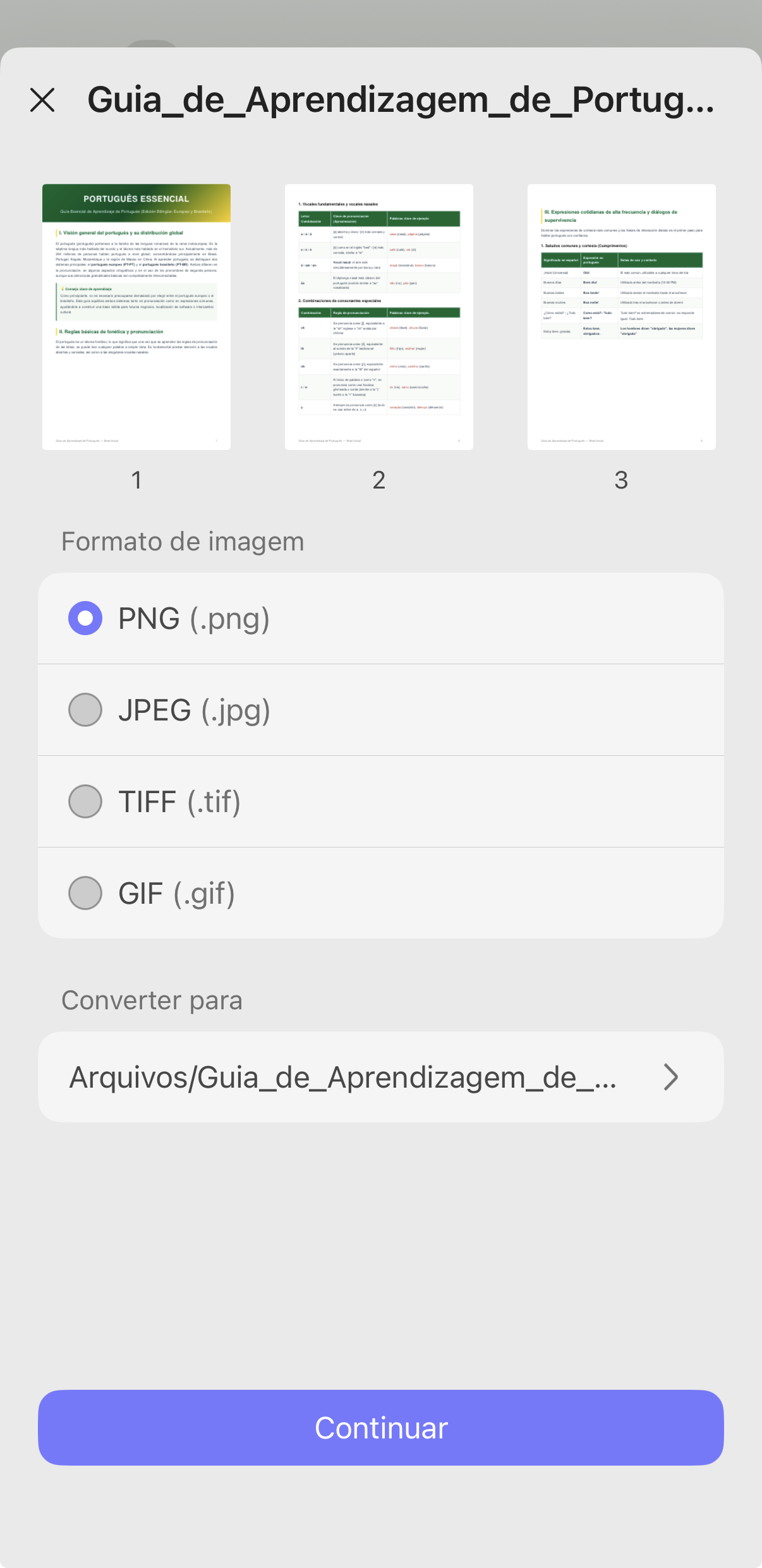 converter pdf em png com updf no celular