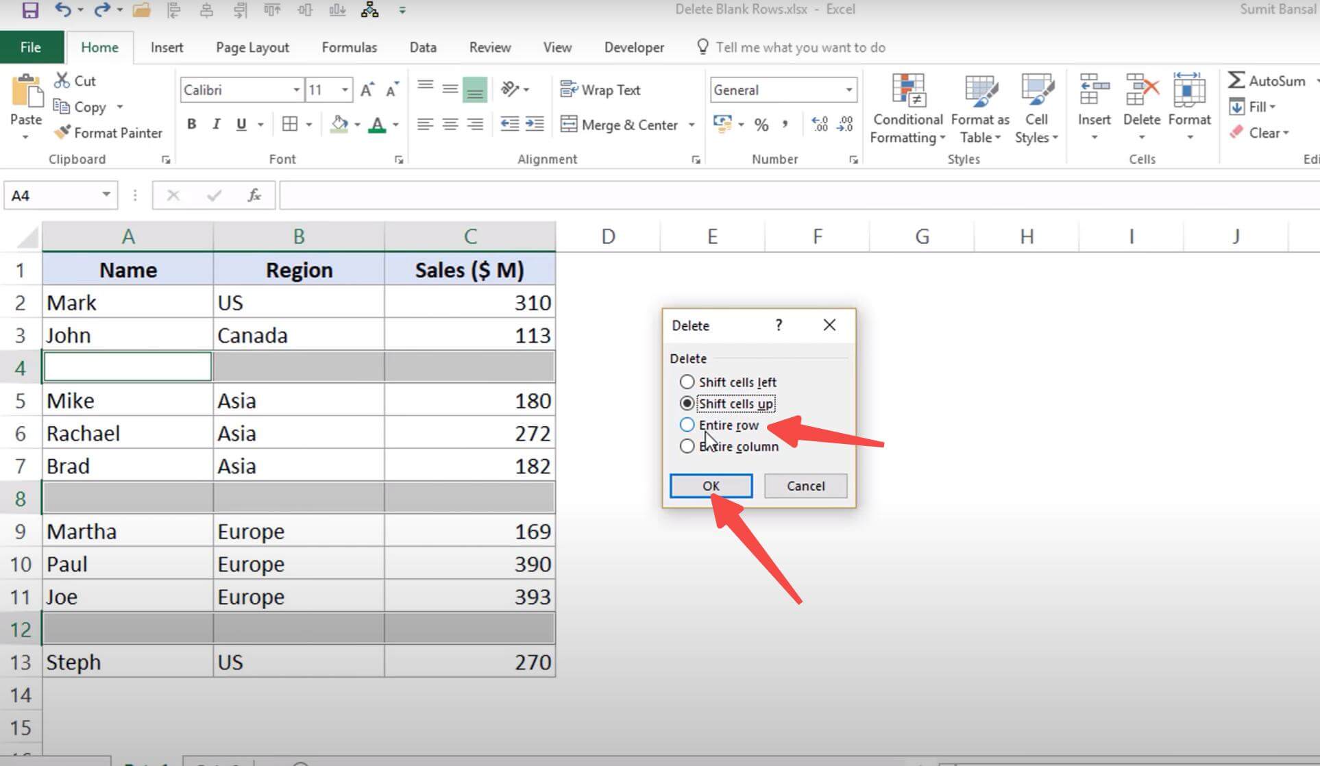 How To Remove Blank Rows In Excel The Top 8 Ways Updf 