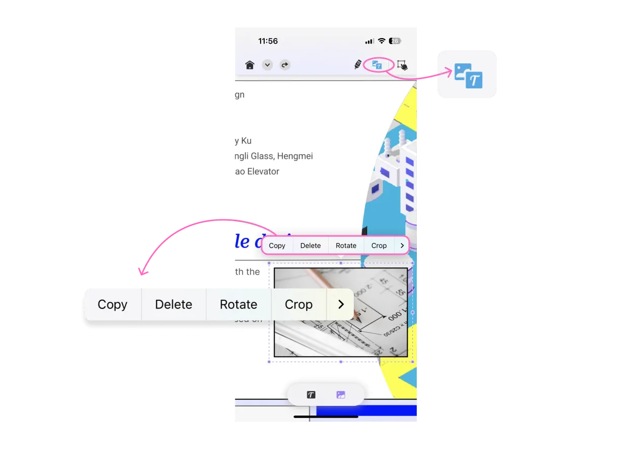 how to add photo in pdf in iphone edit image