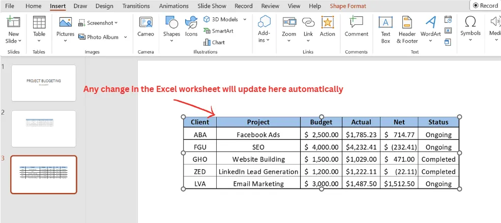 convertir de excel a powerpoint