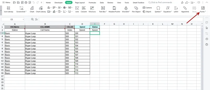 Encuentra herramientas de formulario en wps para insertar una casilla de verificación en excel