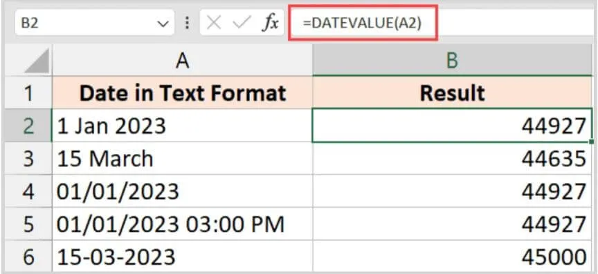 formula =DATEVALUE(A2)