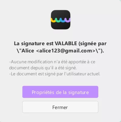 validation signature numerique