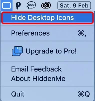 Use HiddenMe para ocultar todos os ícones da área de trabalho do Mac