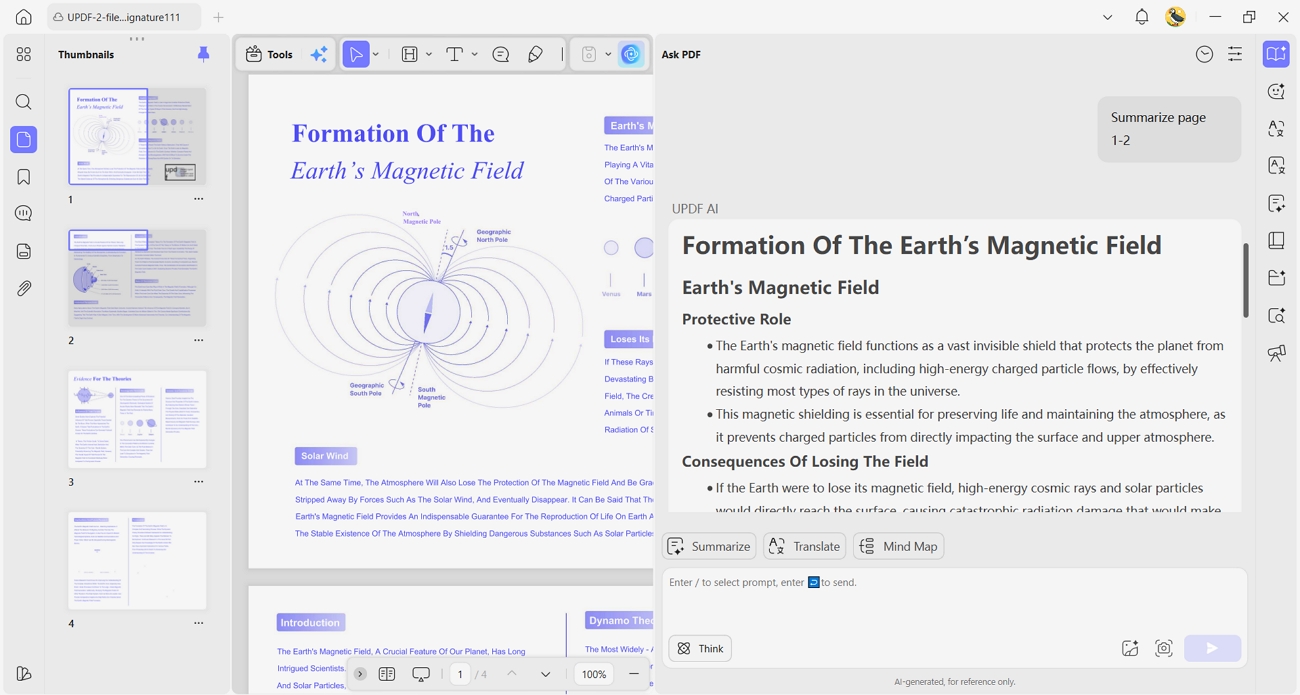 use summarize translate pdf pages