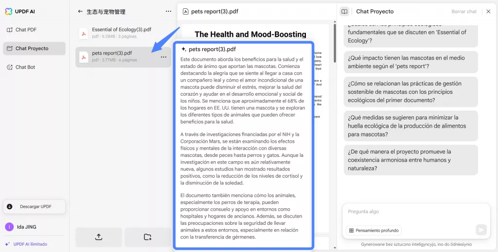 Ver los resúmenes de varios pdfs