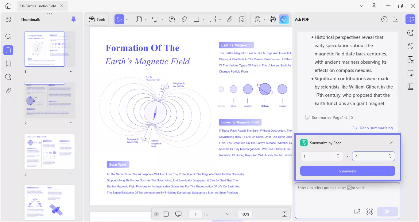 summarize by page