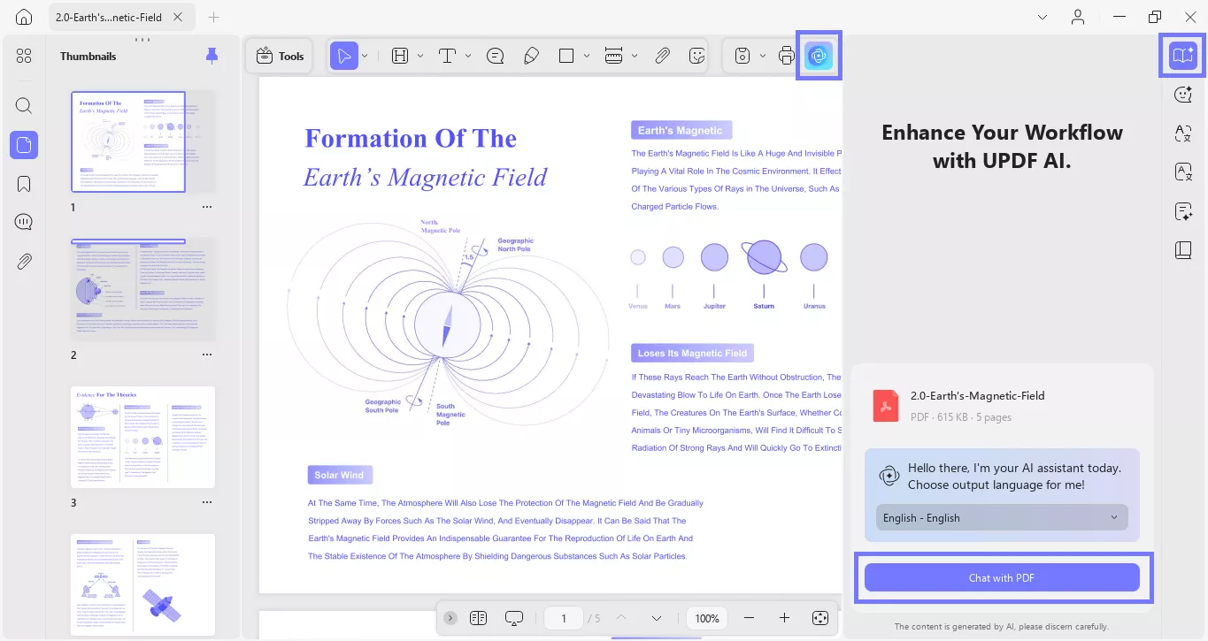 navigate to the ask pdf feature