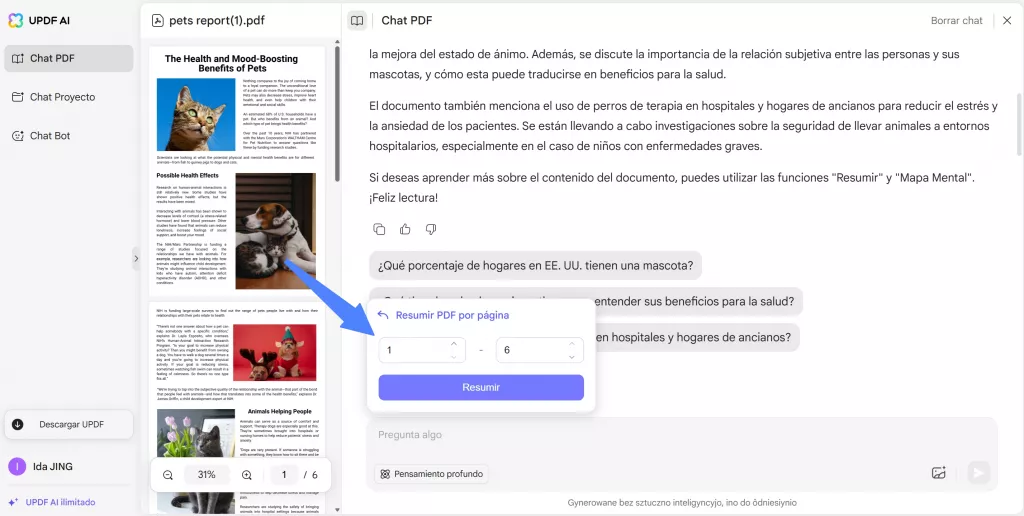 resumir pdf por página