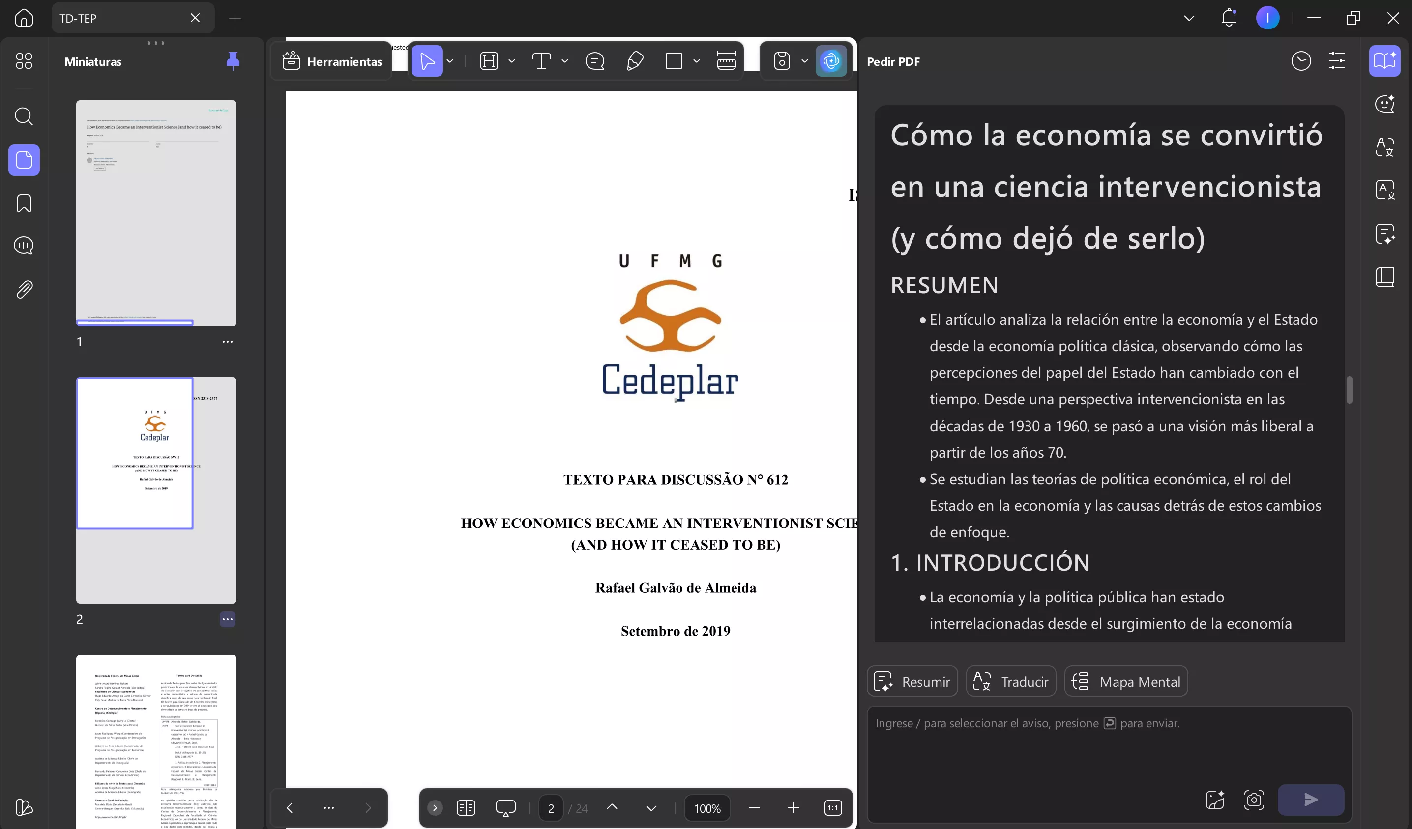 Modo de resumen para el trabajo de tesis