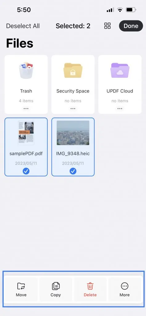 JPG in PDF auf iPhone im Stapelverfahren umwandeln - Mehrere JPG-Dateien auswählen