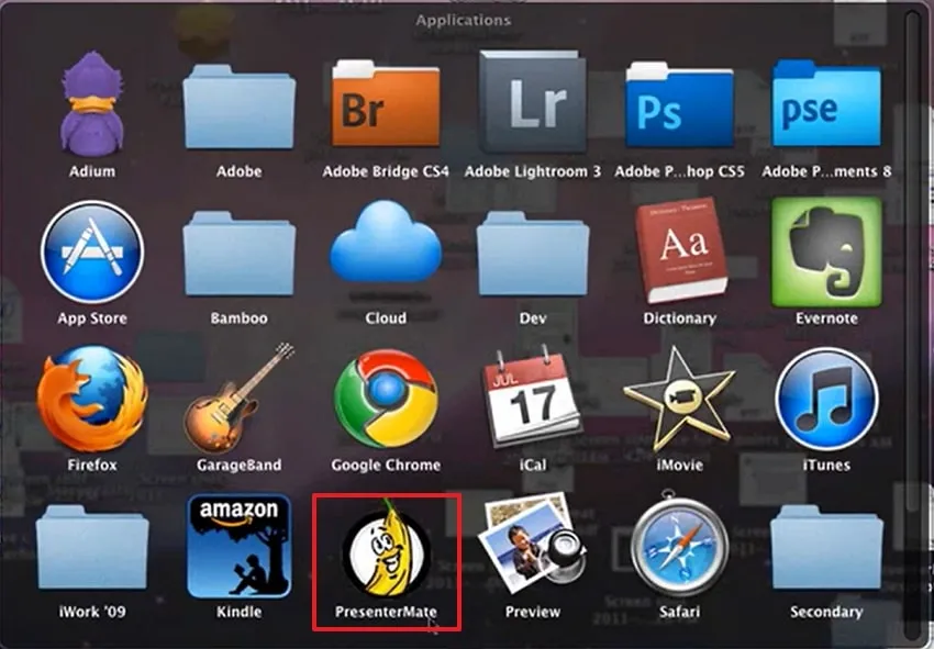  utilizing PresenterMate to hide mac desktop icons