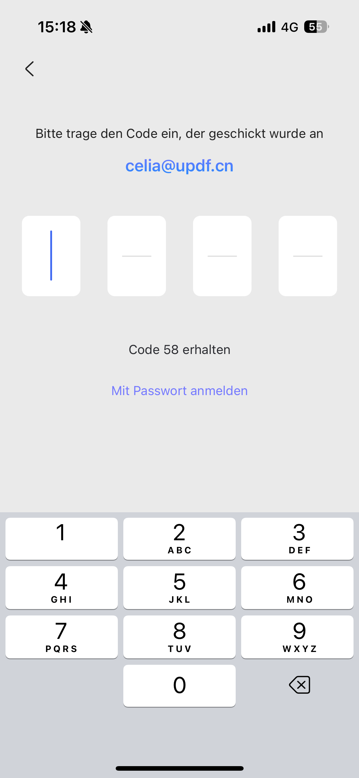 Code eingeben