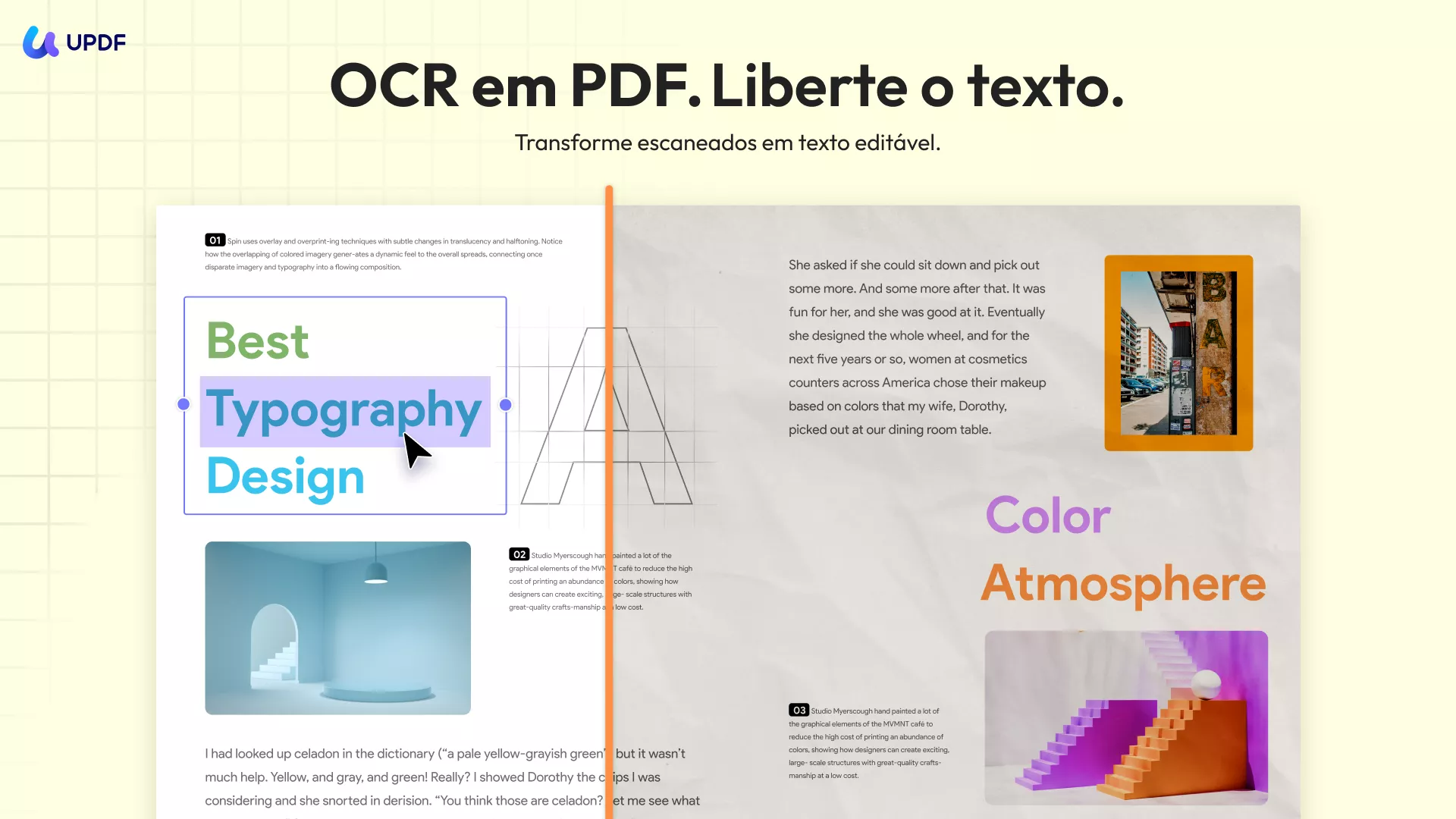 porque é que não consigo copiar texto de um pdf com ocr
