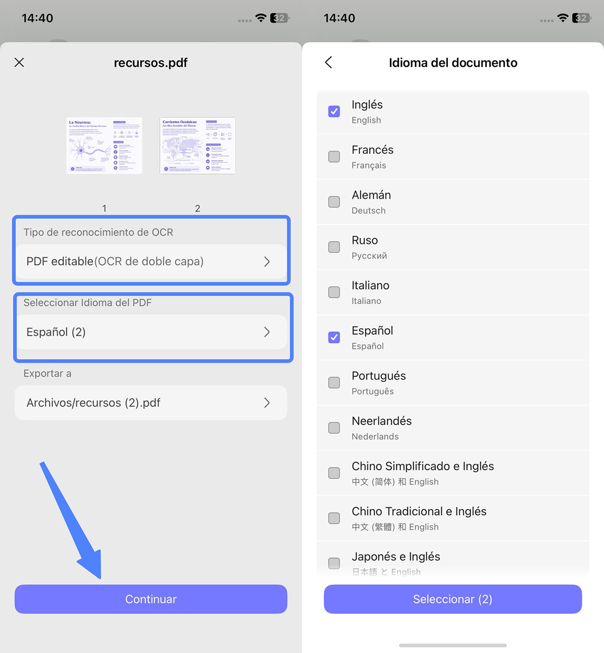 ocr en dispositivos en ios en andriod comvertir pdf en textos editable