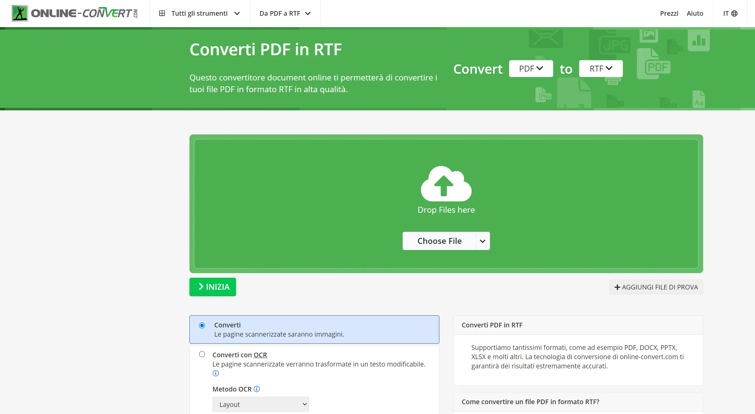 convertitore da PDF a RTF online: Online-Convert