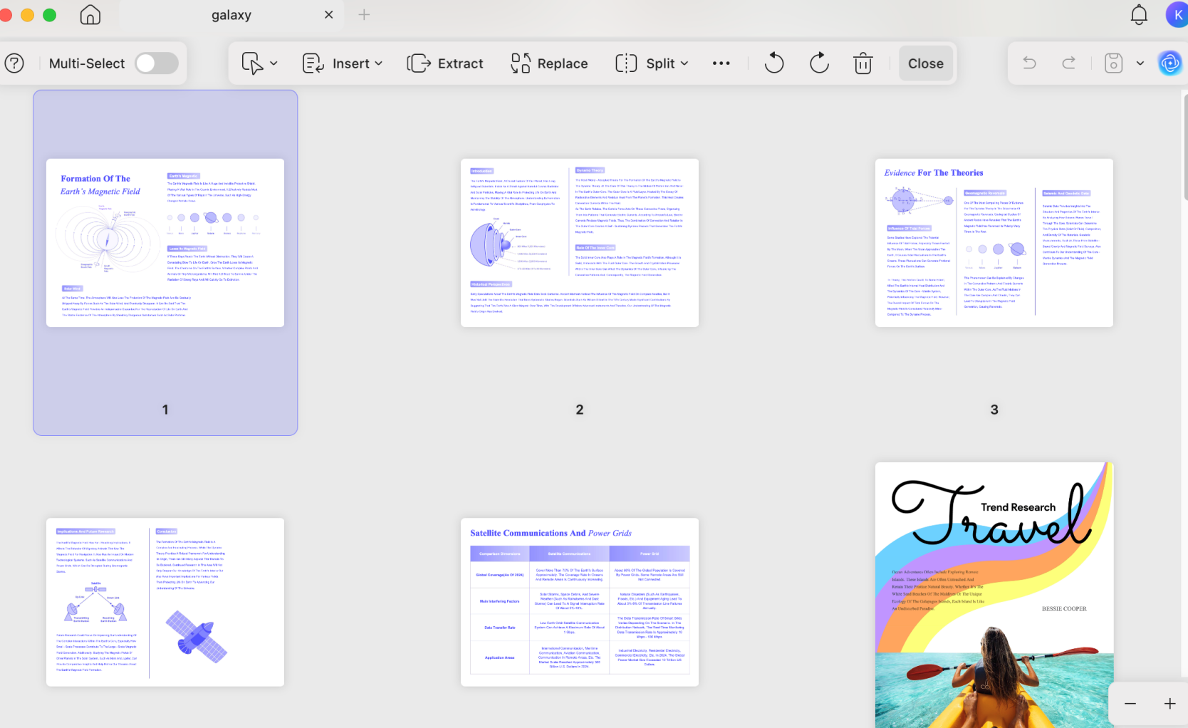 organize pages