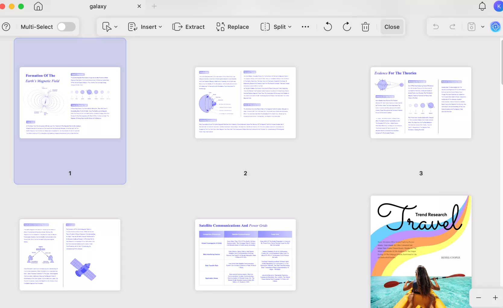 organize pages