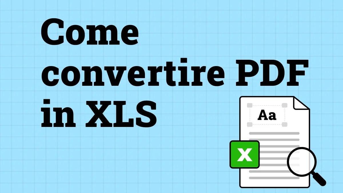 Convertire da PDF a XLS
