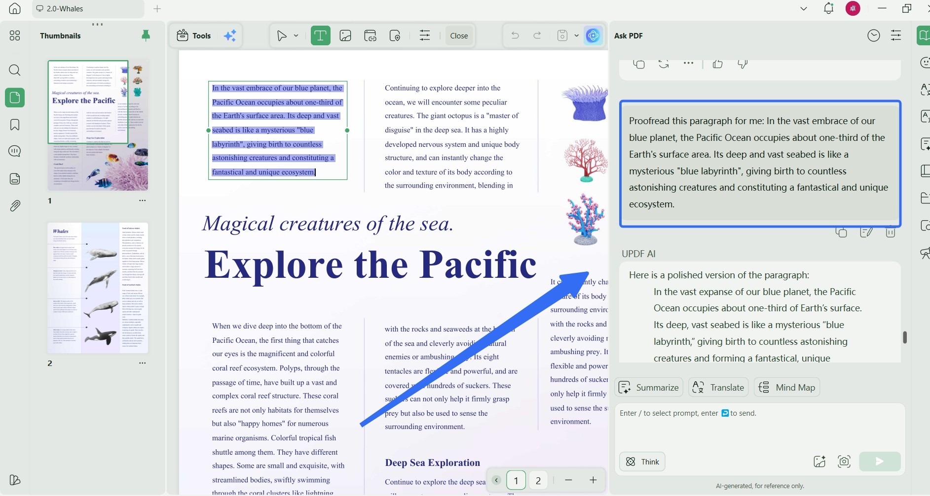 Proofread with UPDF AI