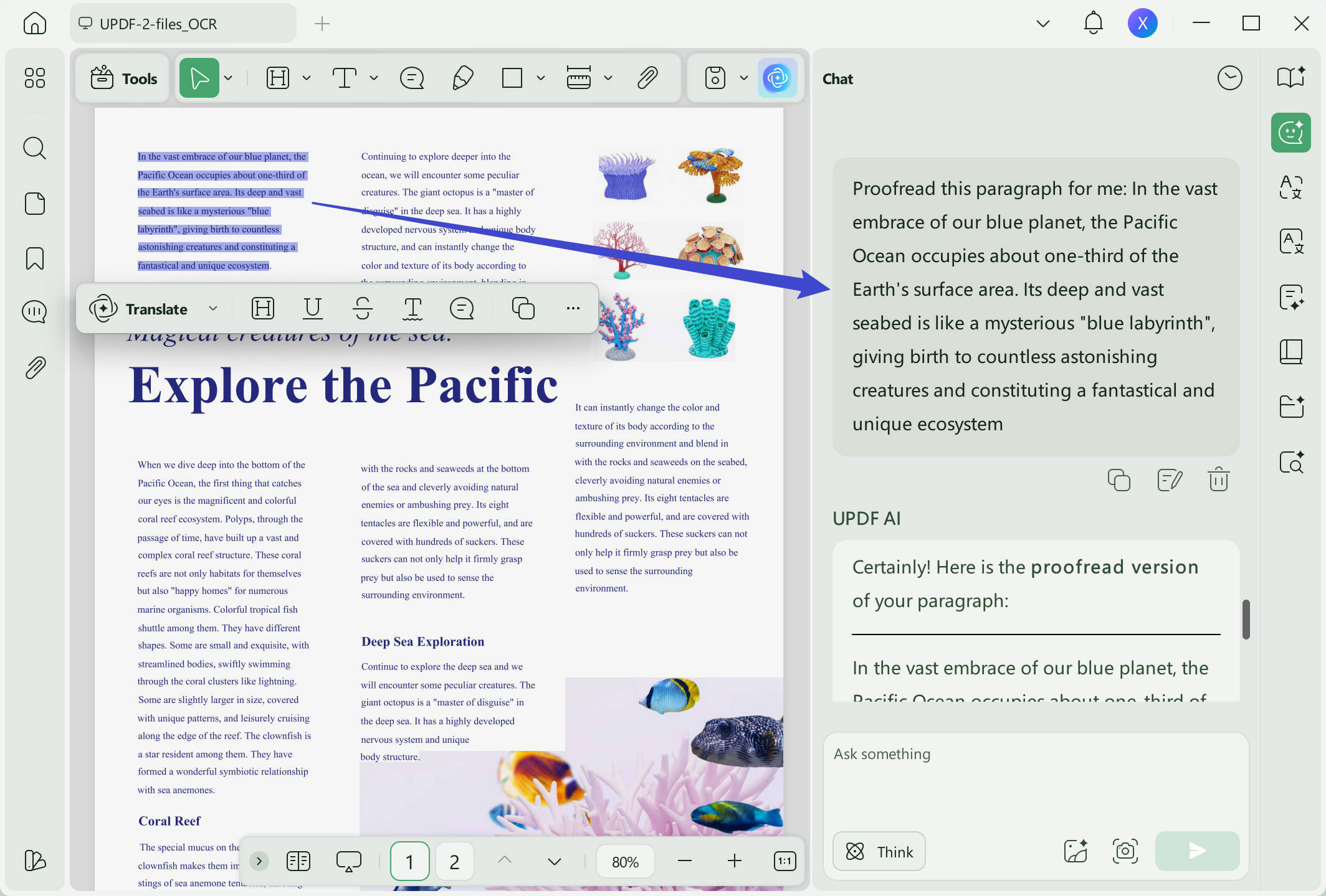 Proofread with UPDF AI