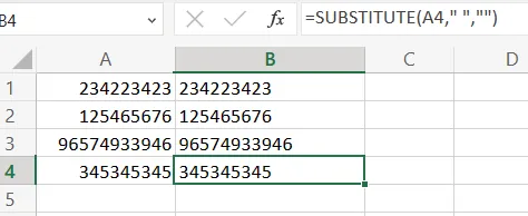 How to Remove Spaces in Excel Before Text with Substitute?