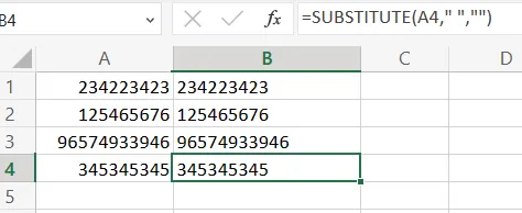 Comment supprimer les espaces dans Excel avant le texte avec un substitut ?