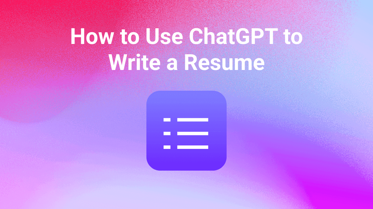 how to make resume using chatgpt