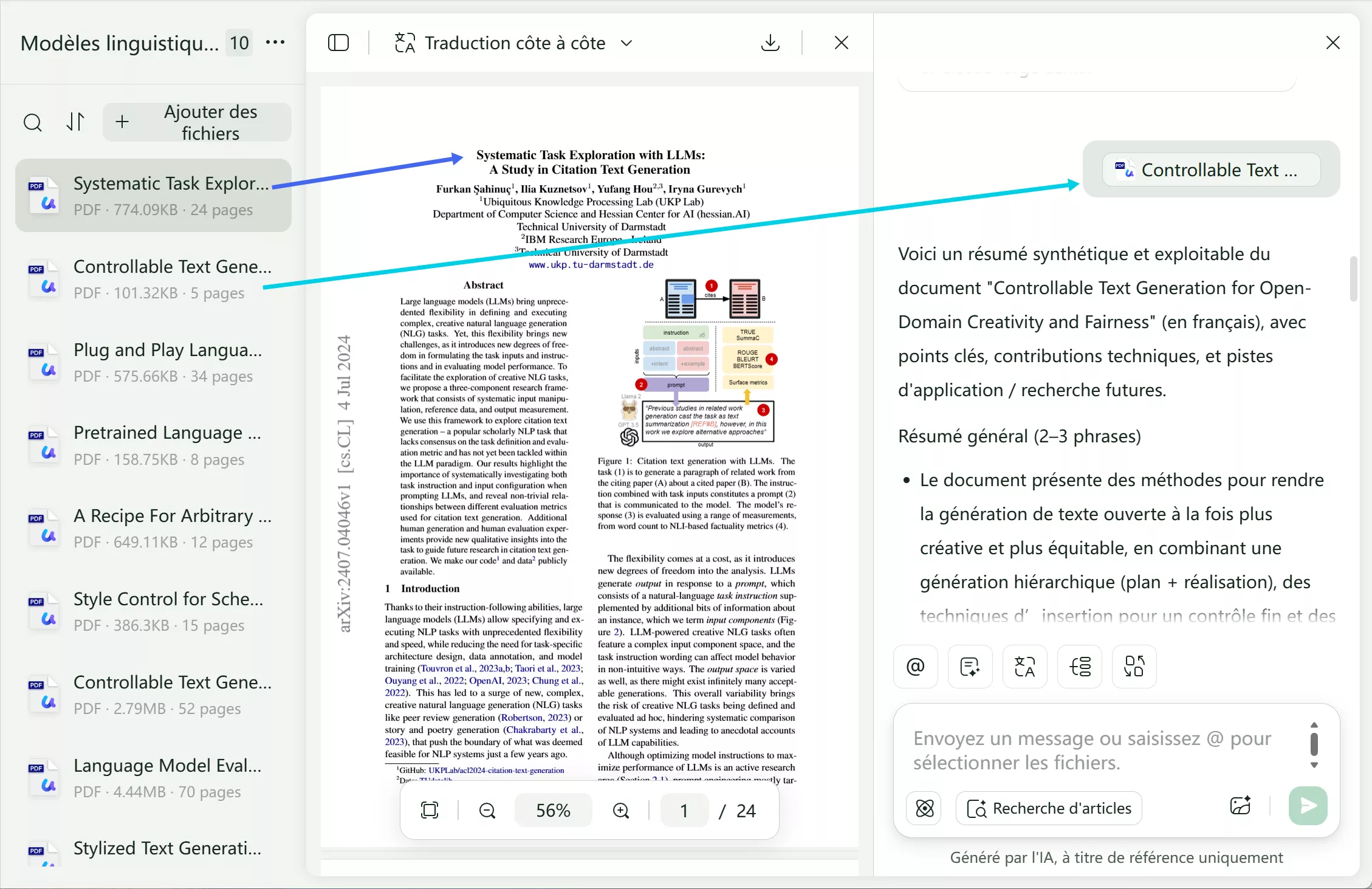 consulter les résumés de plusieurs fichiers PDF