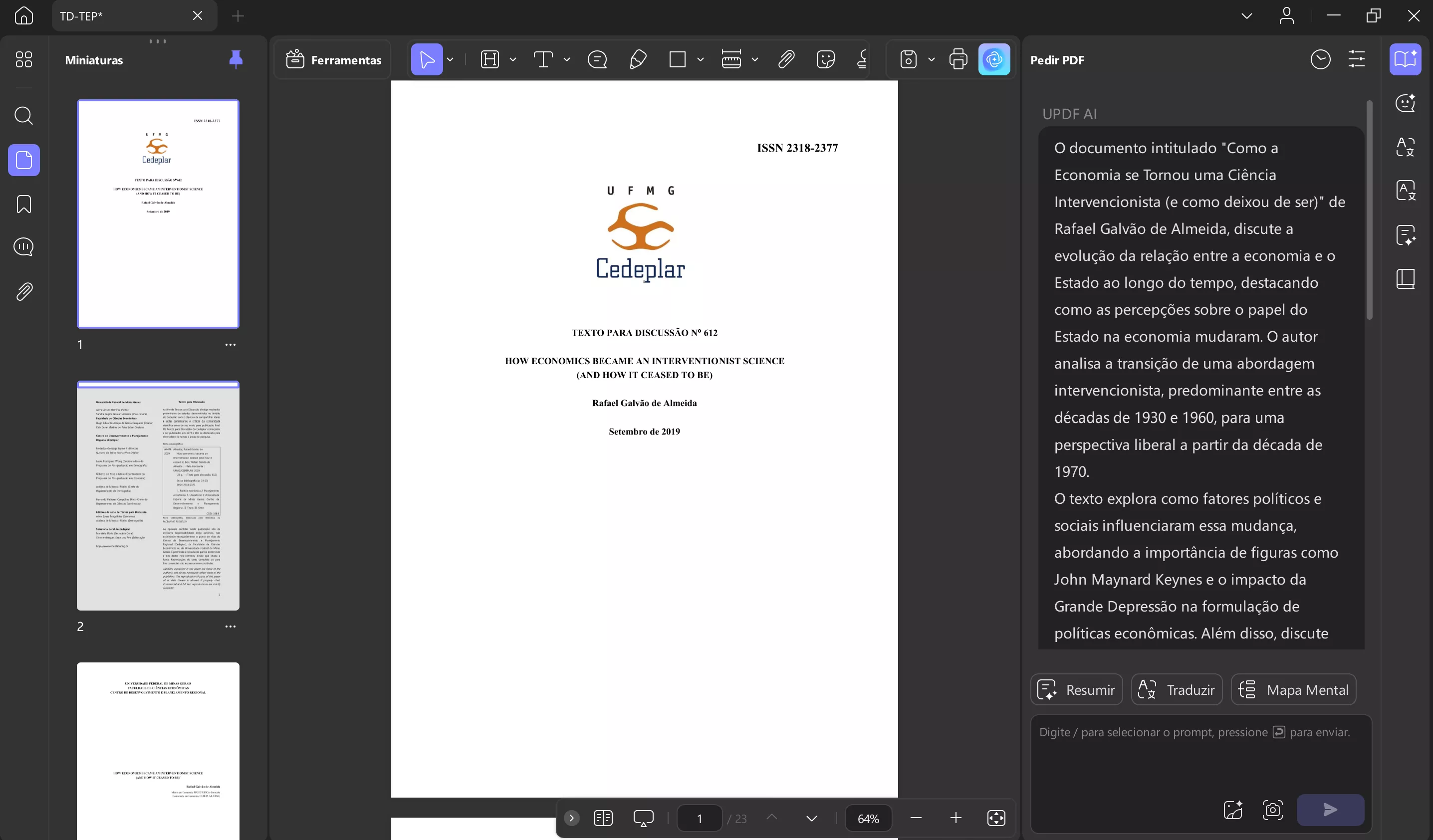 modo de resumo para artigo de tese