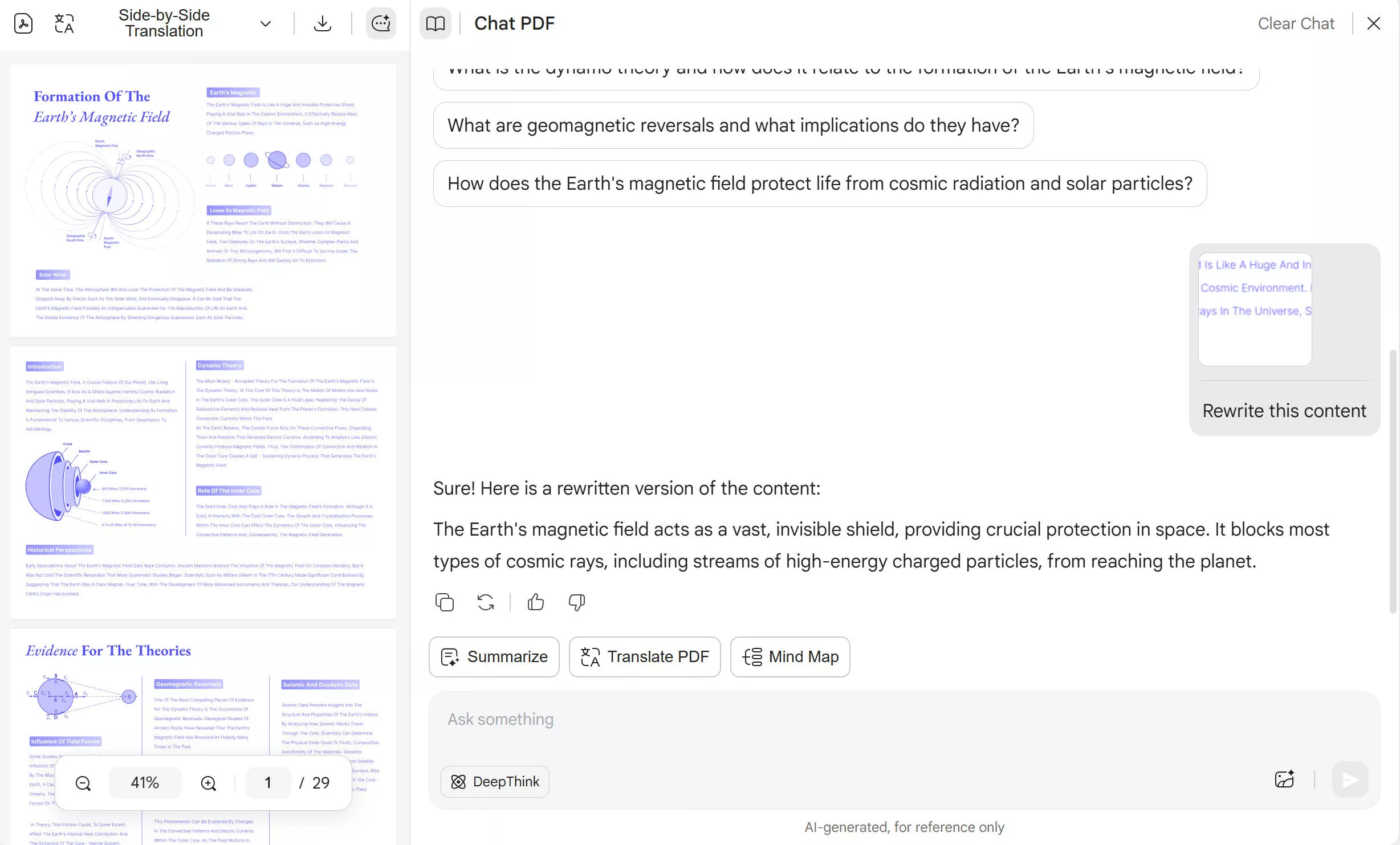 Rewrite the content in PDF with updf's online ai assistant