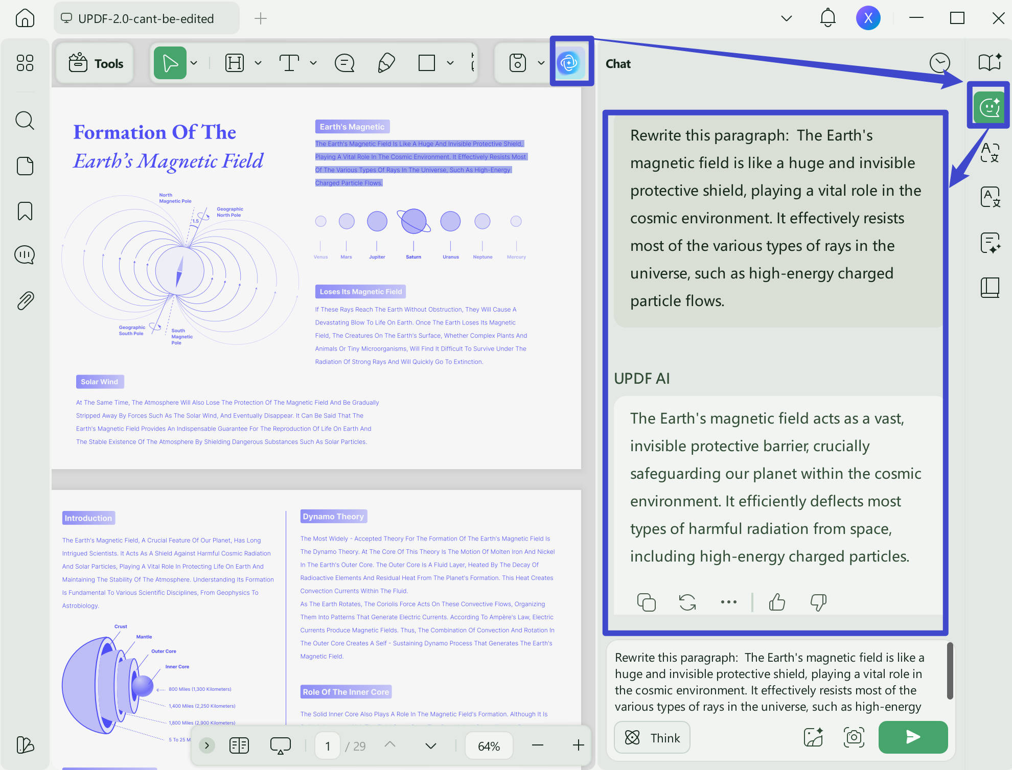 rewrite pdf with updf ai