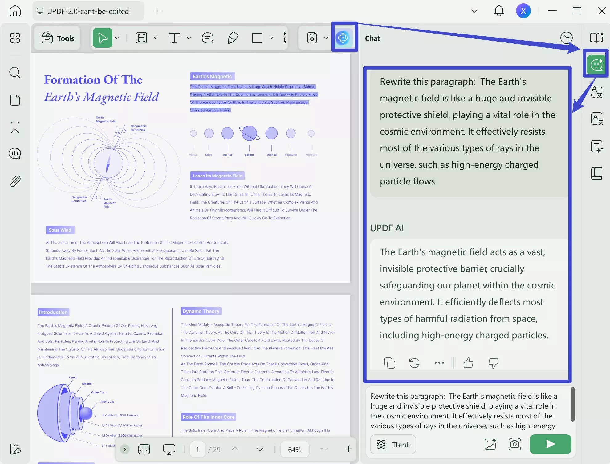 rewrite pdf with updf ai