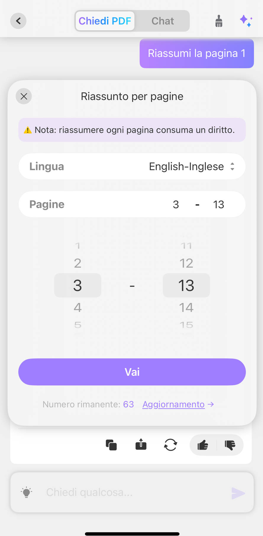 Riassumi PDF per pagina su iOS