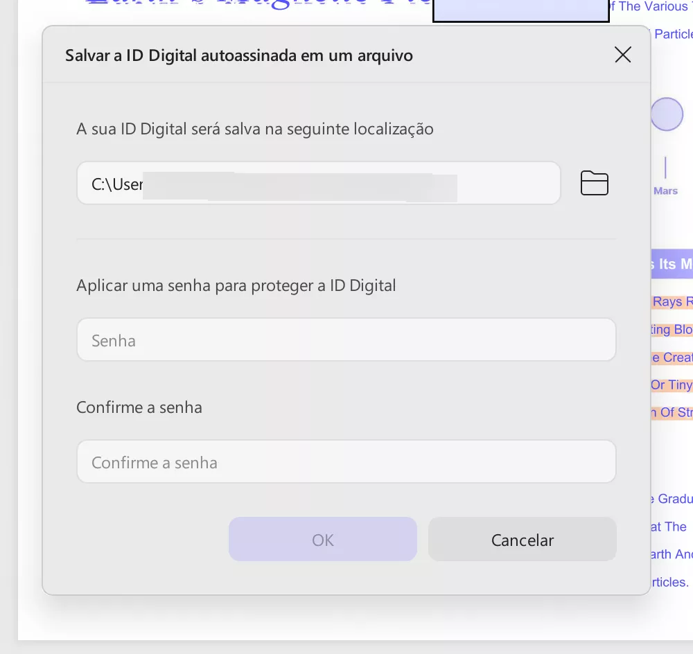 salvar id digital
