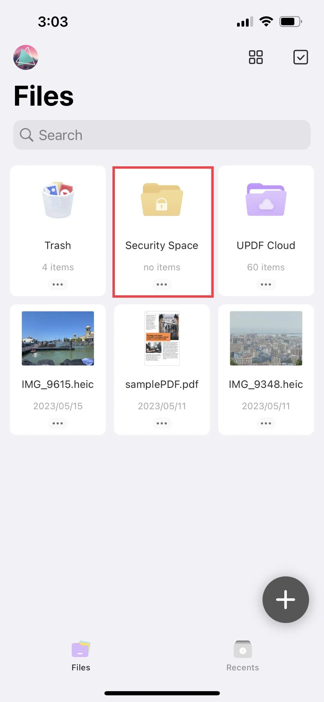 use security space to hide photos 