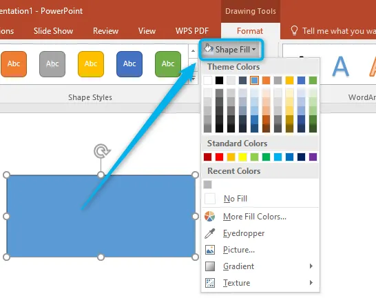 select shape fill in ppt