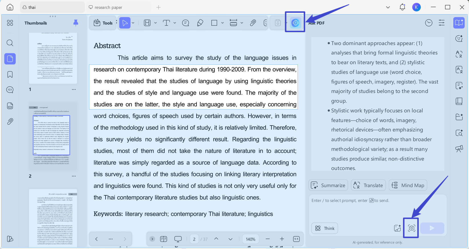 select the content and take screenshot