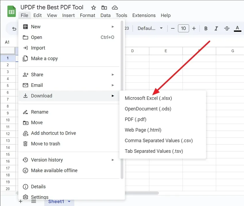 How to convert Google Sheet to Excel without losing formatting?