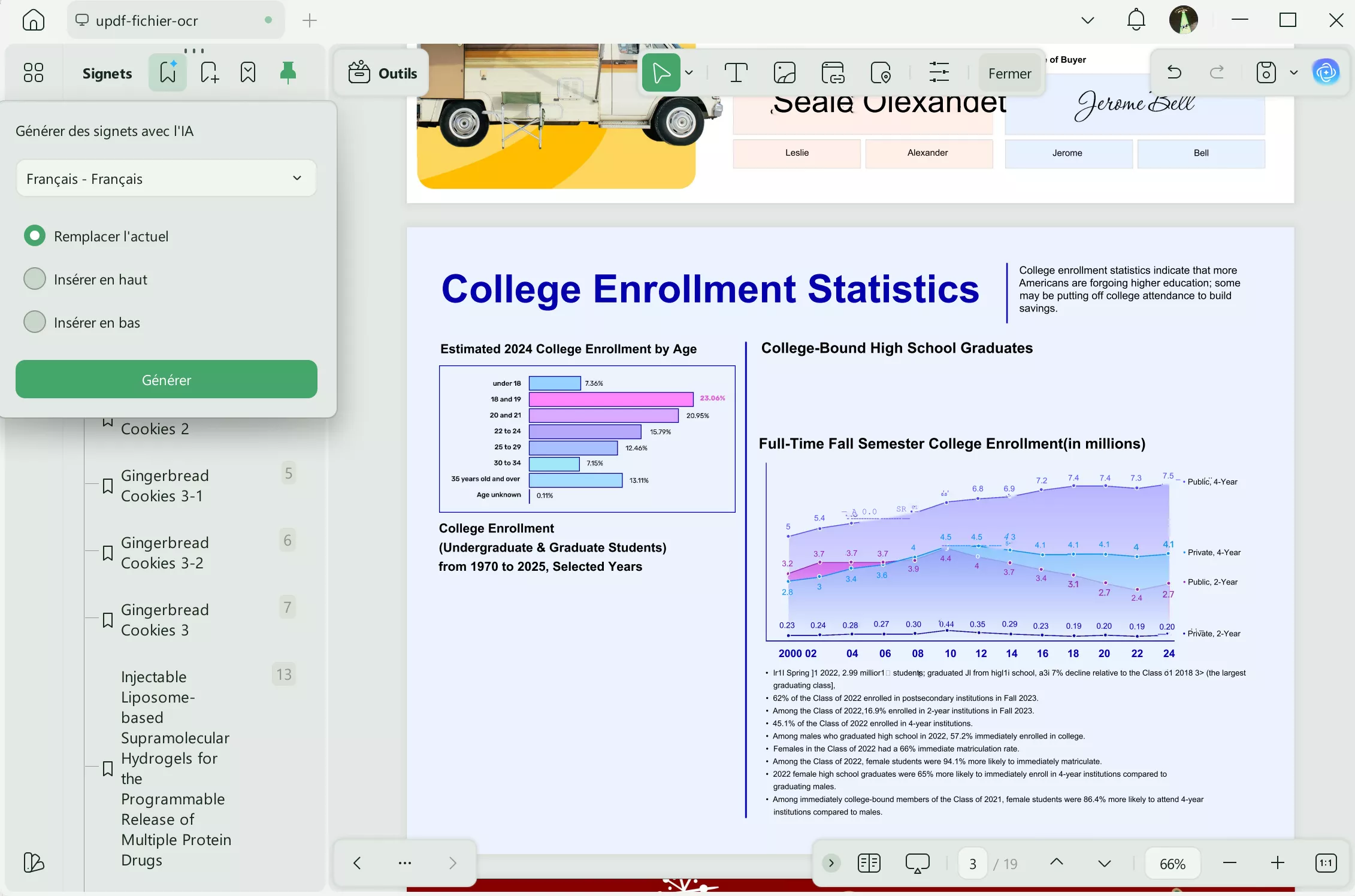 générer des signets