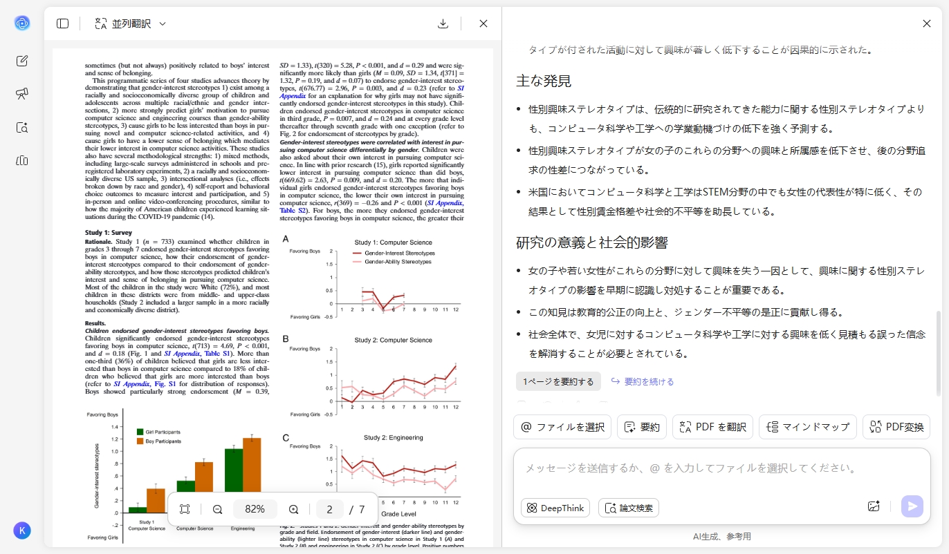 生成された要約と標準PDF